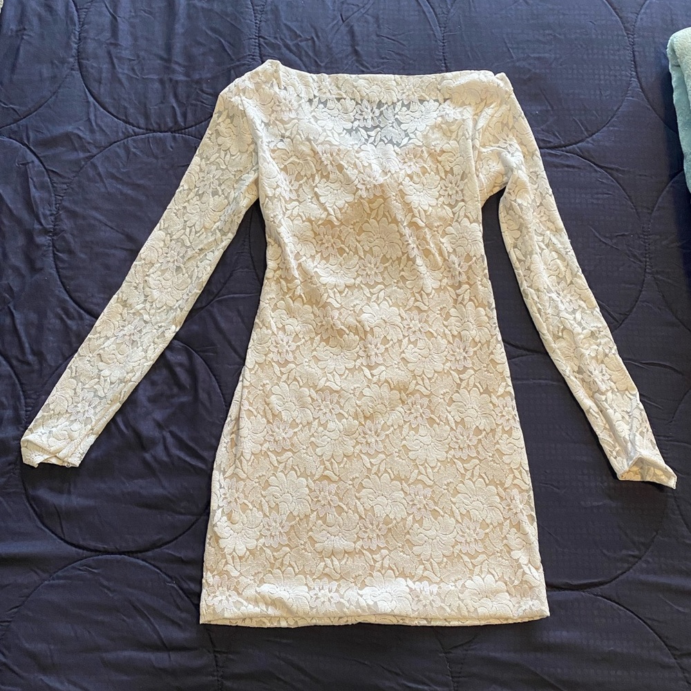 Ladies Lace Mini Dress with Sleeves
